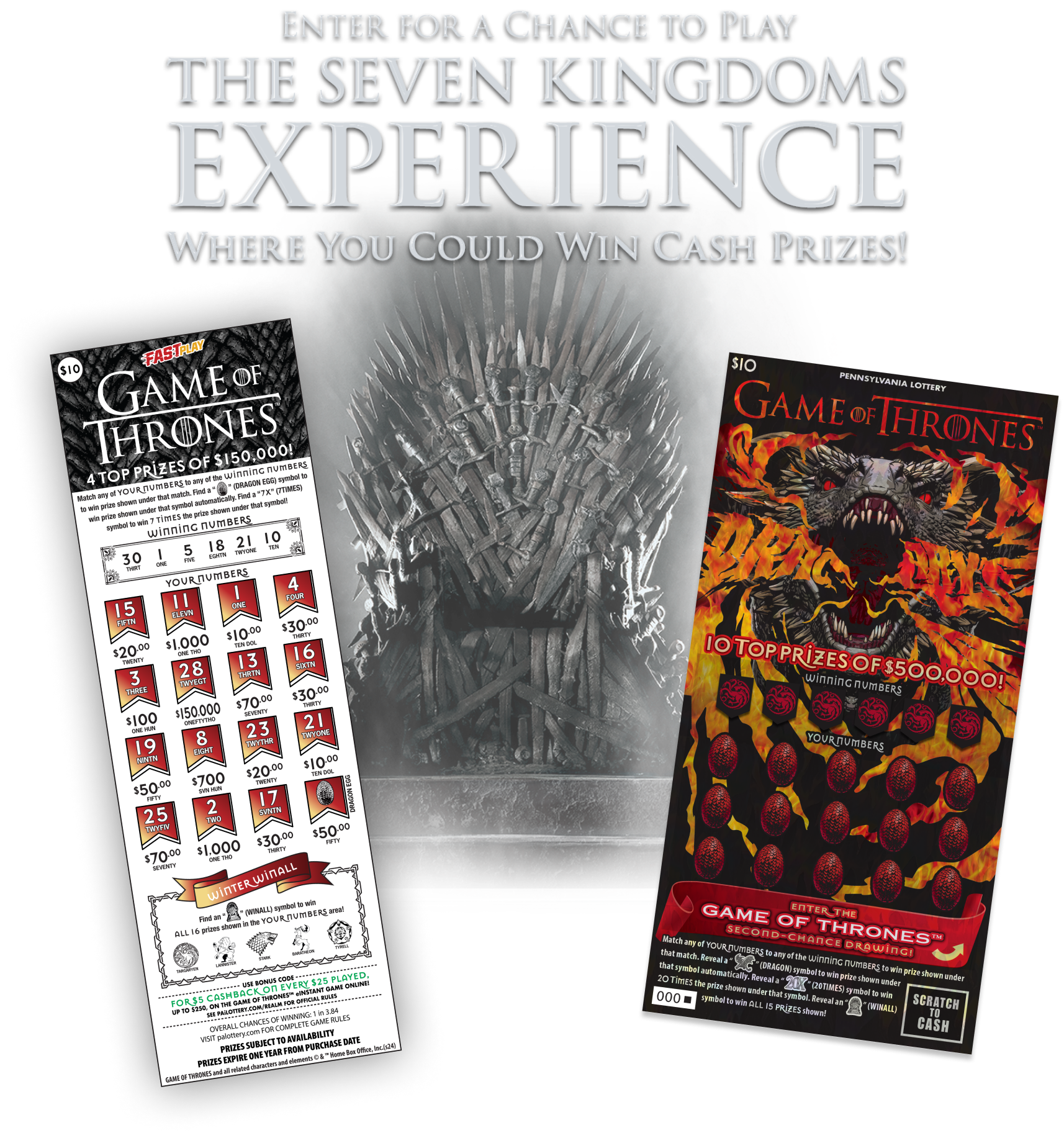 Enter For A Chance To Play THE SEVEN KINGDOMS EXPERIENCE Where You Could Win Cash Prizes!