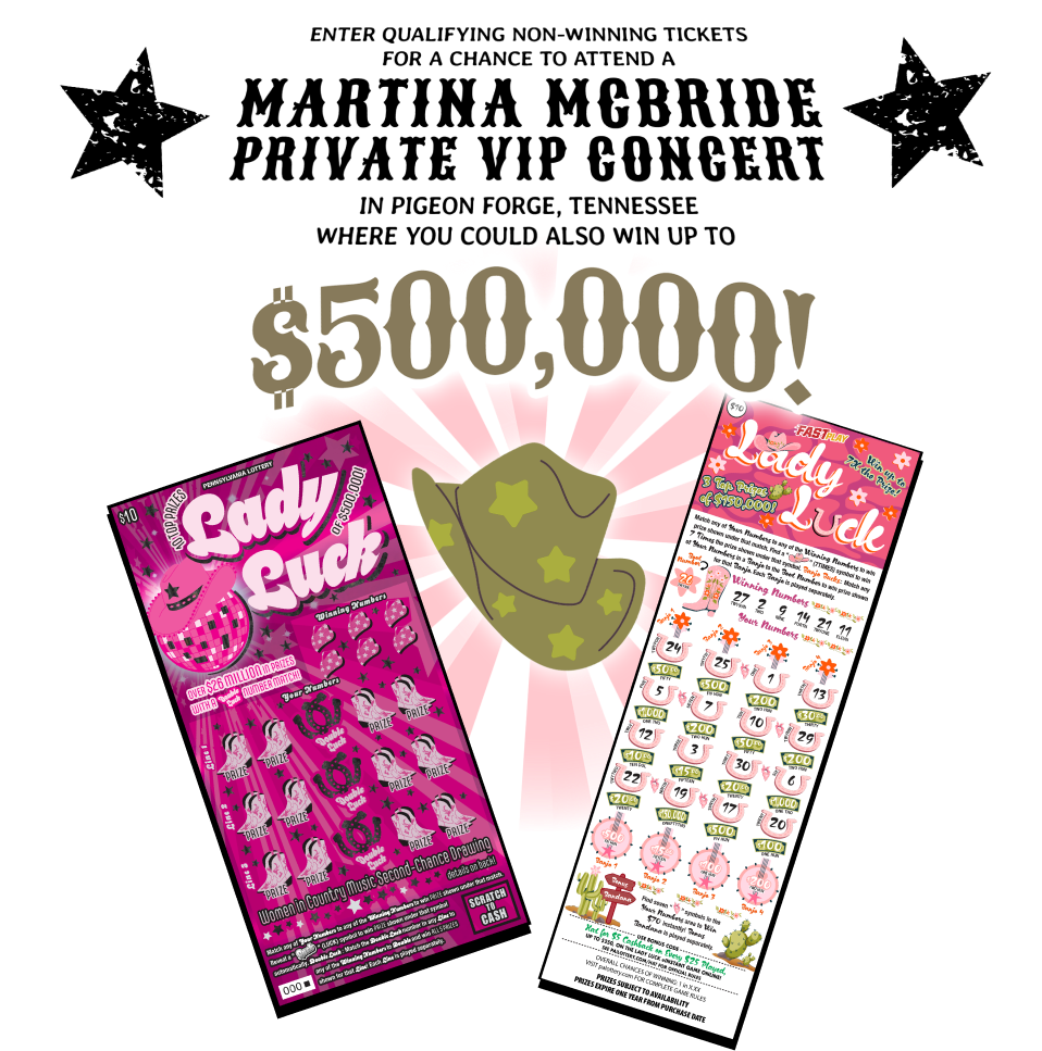 Enter Qualifying Non-Winning Tickets For A Chance To Attend A Martina McBride Private VIP Concert In Pigeon Forge, Tennessee Where You Could Also Win Up To $500,000!